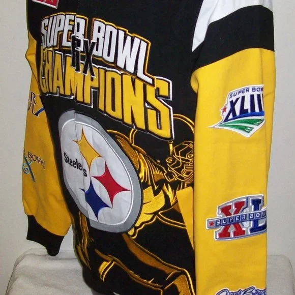 PITTSBURGH STEELERS 6 TIME SUPERBOWL ULTIMATE CHAMPIONSHIP JACKETSMALLMEDIUM